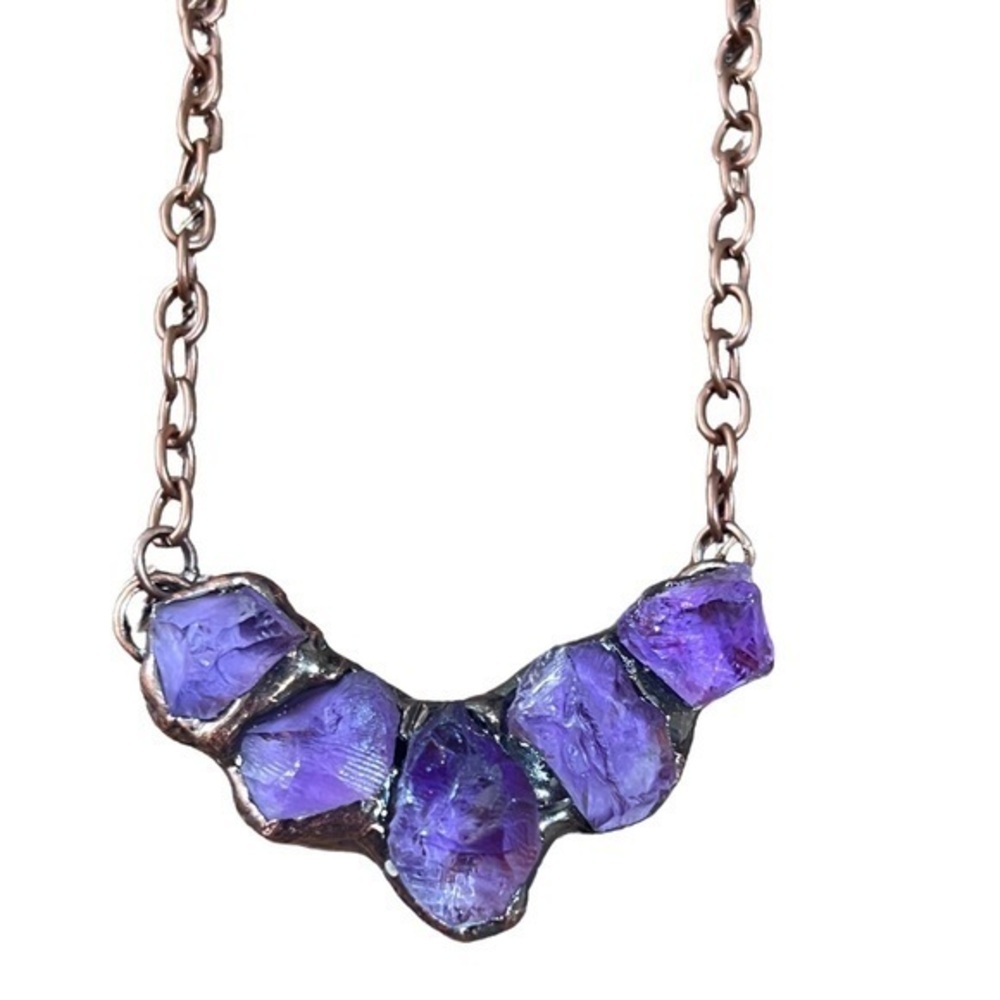 - witch Jewelry Natural  handcrafted raw Amethyst Necklace